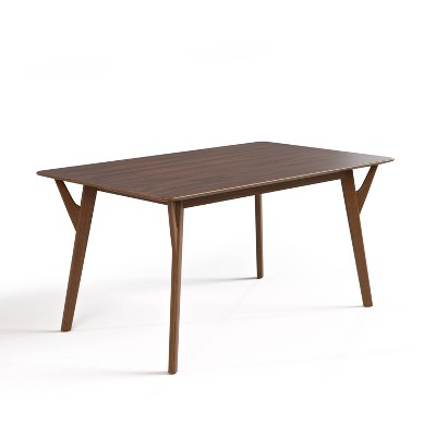 HOMES: Inside + Out 59" Palm Shade Mid-Century Rectangle Dining Table Seats 6 Walnut