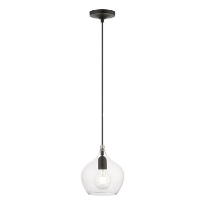 Livex Lighting Aldrich 1 - Light Pendant in  Black/Brushed Nickel