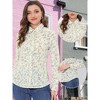 Allegra K Women's Point Collar Long Button Sleeve Button Down Floral Shirt - 2 of 4