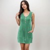 Anna-Kaci Women's Textured Knit Sleeveless Romper with Button Front Detail and Side Pockets - 4 of 4