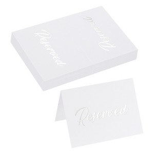 Unique Bargains Printable Paper Beautiful Meeting Restaurant Reserved Table Signs 10 Pcs - 1 of 4