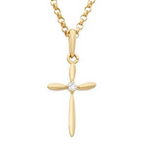 Junior Jewels 14K Yellow Gold Cubic Zirconia Necklace With Gold-Filled Chain - 1 of 2