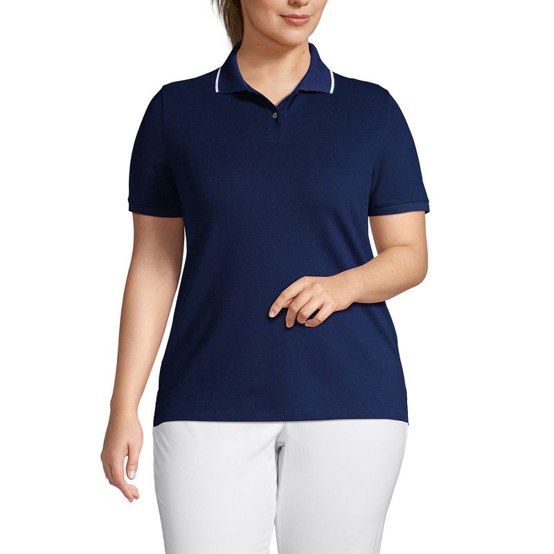 Lands' End Women's Mesh Cotton Short Sleeve Polo Shirt, 1 of 6