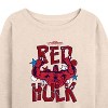 Women's - Marvel - Captain America Scribble Red Hulk Lightweight French Terry Wide Neck Long Sleeve Shirt - 2 of 4