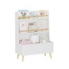 Alilang 26.77 Inch Wooden Bookshelf with Storage Drawer and Open Shelves - White - 4 of 4