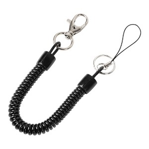 Unique Bargains Plastic Metal Stretchy Anti-Theft Keychain Cord Holder Black 1 Pc - 1 of 3