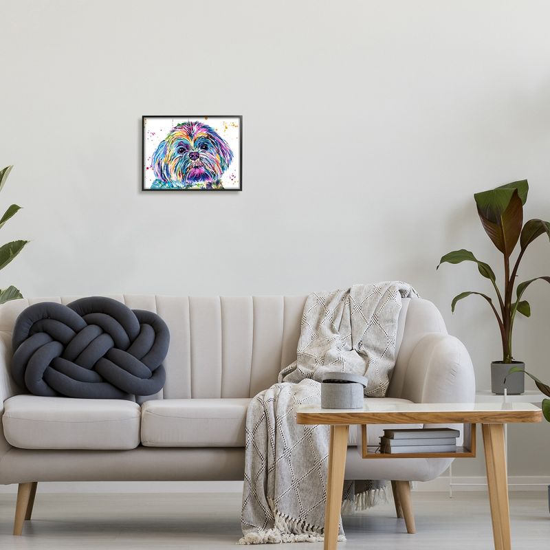 Stupell Industries Bold Rainbow Shih Tzu Dog Portrait Framed Giclee Art, 3 of 7