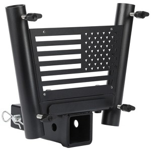 Hitch Mount Flag Pole Holder For Standard 2 Inch Receivers, Hitch Mount Dual Flag Pole Holder, Steel Flag Pole Mount For Truck SUV RV Trailer - 1 of 4
