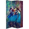 Oriental Furniture 6" Double Sided Works of Degas Room Divider Dancers: Canvas Art Print, No Assembly, Spruce Frame - 3 of 4
