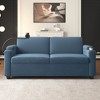 72.8"W Loveseat Sleeper Sofa Bed with Full Size Mattress, USB Ports, Cup Holders, and a Phone Holder for Living Room -ModernLuxe - 2 of 4