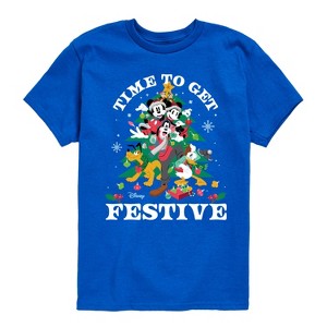 Boys' - Disney - Mickey and Friends Time To Get Festive Christmas Short Sleeve Graphic T-Shirt - 1 of 4