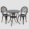 Angeles 3pc Cast Aluminum Bistro Set - Copper - Christopher Knight Home - 2 of 4