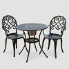Angeles 3pc Cast Aluminum Bistro Set - Copper - Christopher Knight Home - image 2 of 4