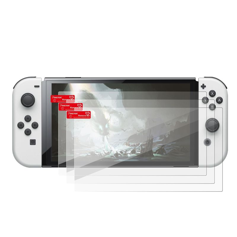 Insten Glass Screen Protector For Nintendo Switch OLED Model 2021, 9H Hardness Tempered Glass Clear Protective Shield Cover, 1 of 10