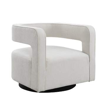 Luna Stain Resistant Fabric Swivel Chair Cream - Abbyson Living