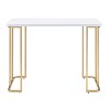 Vynxaria White-Gold Desk Office Table Computer Desks Writing Desks for Writing Study Work From Home - 3 of 4