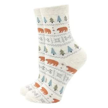 Forest Bear Pattern Socks (Women's Sizes Adult Medium) from the Sock Panda