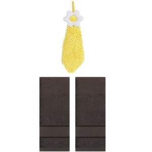 REGALWOVEN 3 Pcs Soft Absorbent Hand Towel Bathroom Decorative Set - 1 of 4