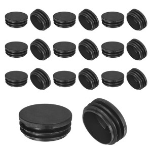 Unique Bargains Round Plastic Hole Plugs Patio Chairs Fences Metal Tubing Leg Cap Black - 1 of 4