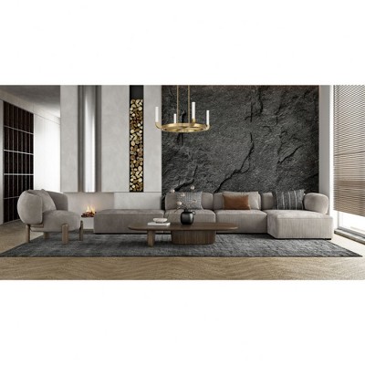 Warm Brass 4-Light LED Chandelier with Clear Seeded Acrylic Shades