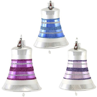 Santa Land 3.0" Yuletide Celebration Bells S/3 Ornament Christmas Set Boxed  -  Ornament Sets