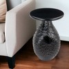 HomeRoots 20" Black Solid Wood Round Pedestal End Table - 2 of 4