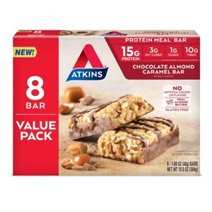 Atkins Chocolate Almond Caramel Protein Meal Bar Value Pack - 8ct/13.5oz - 1 of 4