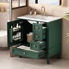 Gulches 30 Inches 1 Sink Freestanding Gray Bath Vanity with White Ceramic Top 3 Drawers Cabinet - 3 of 4