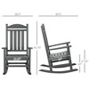 2PCs Outdoor Rocking Chair with Armrests, Fade-Resistant Waterproof HDPE for Indoor & Outdoor - 3 of 4