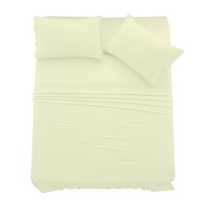 6 Piece Bed Sheet Set Ultra Soft Brushed Microfiber Solid Sheets with Pillow Cases - Lux Decor Collection - 1 of 4