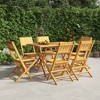 vidaXL Folding Patio Chairs Set of 6, Solid Wood Teak, Perfect for Garden and Outdoor Spaces, Scandinavian Style, Water-Resistant, Brown - 2 of 4