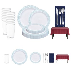 Smarty Had A Party The Mermaid Dreams & Rose Themes Package Dinnerware Set - 60 Sets - 1 of 4