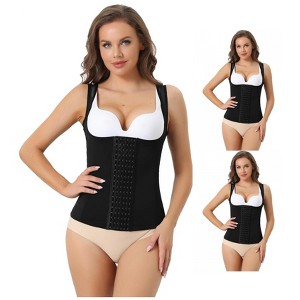 INSPIRE CHIC Women's Push-Up Tummy Control Sleeveless Widen Strap Breathable Waist Cinchers 3 Packs - 1 of 4