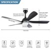 YIYIBYUS 52In Reversible 6-Speed with ABS Blades Chandelier Ceiling Fan, 3 Color Changed - 4 of 4