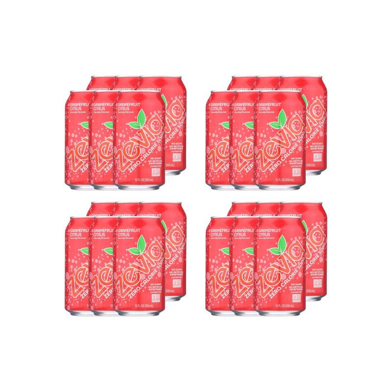 Zevia Grapefruit Citrus Zero Calorie Soda - Case of 4/6 pack, 12 oz, 1 of 5