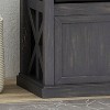 Storage Bench with Acacia wood, Shoe Bench with Padded Seat Cushion, Entryway Bench with 2 Doors for Entryway, Living Room, Bedroom - 3 of 4