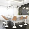 LeisureMod Tilbury Bar Stools with White Iron Base – Adjustable Height Counter Stools with Leather Seat, Swivel Function & Footrest Set of 2 - 4 of 4
