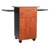 Oklahoma Sound Rolling Portable Multimedia Presentation Cart Stand with Wheels, Dual Flip-Up Side Shelves, Lockable Storage, Cherry/Black - 4 of 4