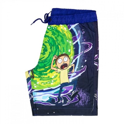 Rick and Morty Mens Rick & Morty Portal Run Swim Board Shorts - Medium — фото 2