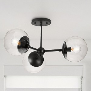 Urban Ambiance Luxury Minimalist Indoor Ceiling Light,  10-5/8''H x 22"W x 22''D,  Matte Black Finish, UHP4446 - 1 of 4