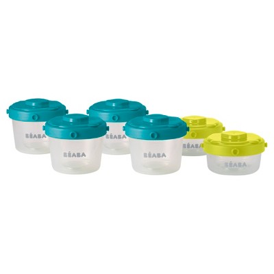 Beaba Clip Containers - Peacock - 6ct