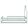 Durable Twin Wood Bed with House-Shaped Headboard and Protective Fencing - 2 of 4