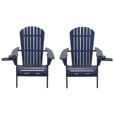 Jiallo Foldable Adirondack Chair with cup holder set of 2