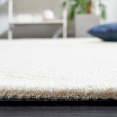 Ivory Geometric Hand-Tufted Wool Area Rug, 4' x 6'