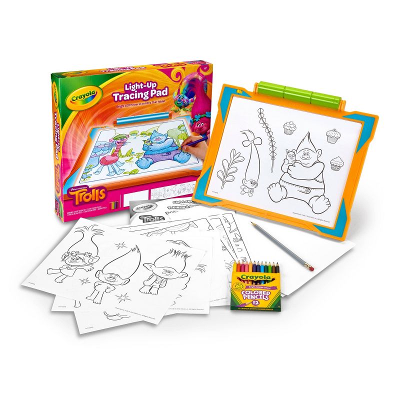 Crayola Trolls World Tour Light-Up Tracing Pad with 12 Colored Pencils, 3 of 5