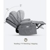 Oversized Electric Recliner Chair with Massage, PU Leather Swivel Rocker Recliner with Remote Control & Cup Holders, for Living Room Bedroom Nursery - 3 of 4