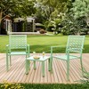 3 Piece Iron Bistro Set, Outdoor Square Patio Table and Chairs Set of 3, Modern Stackable Conversation Patio Furniture for Balcony, Deck, Backyard, - 4 of 4