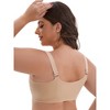 INSPIRE CHIC Women's Zip Front U-Neck Lift Up Wirefree Soft Full Cup Breathable Comfortable Sports Bras - 2 of 4