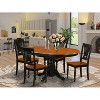 HomeStock 5-Piece Oval Black and Cherry Finish Solid Wood Top Dining table with 4 Chairs - 2 of 4