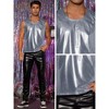 INSPIRE CHIC Men's Round Neck Sleeveless Shiny Disco Party Metallic Tank Top - 4 of 4